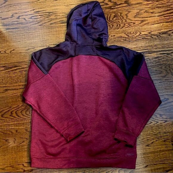 ADIDAS Mens CLIMAWARM Wine Sweatshirt Grey Blue Hoodie, Chest Logo Sz XL - Picture 3 of 7